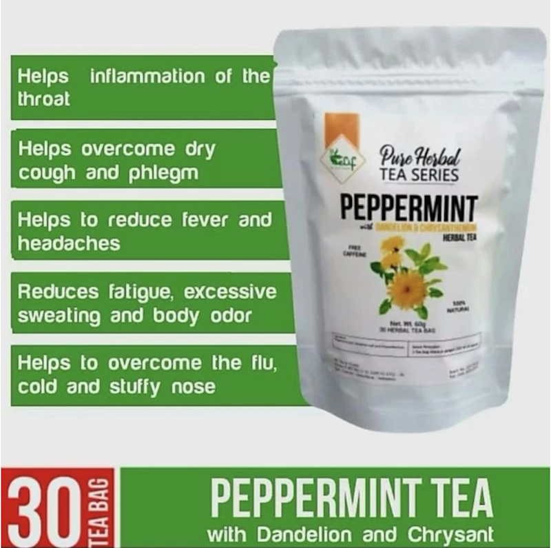 Elif Tea And Tisane Peppermint with Dandelion Chrysant Herbal Tea 2