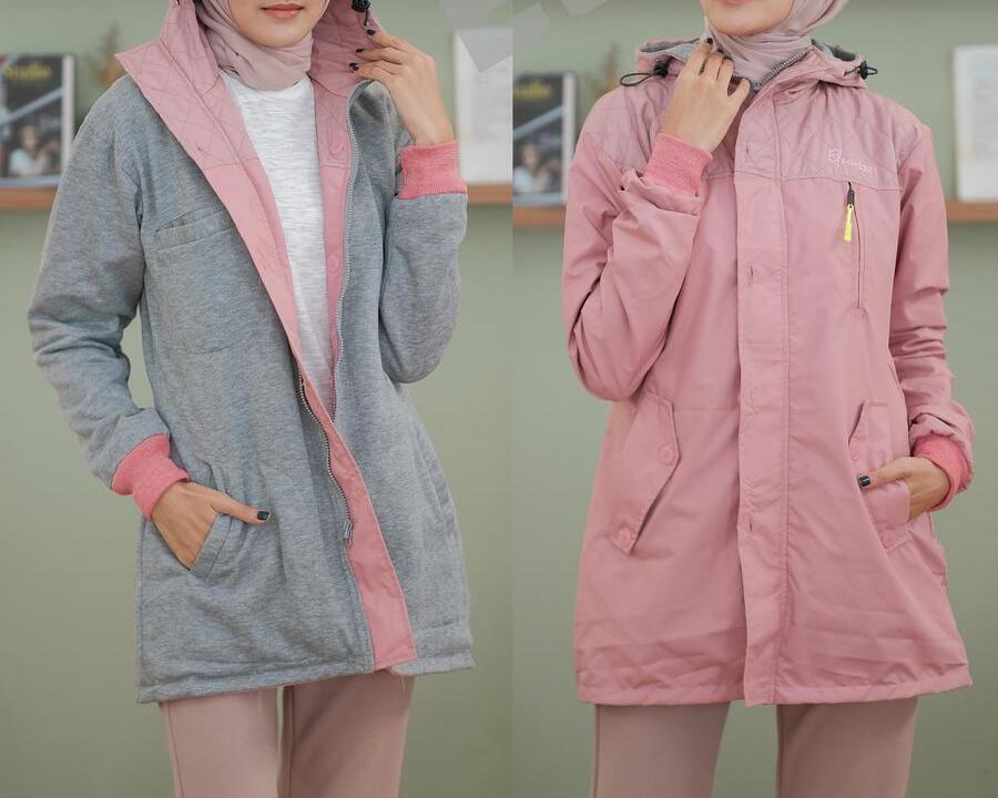 Elzanteri Sabrina Jaket Wanita Bolak Balik