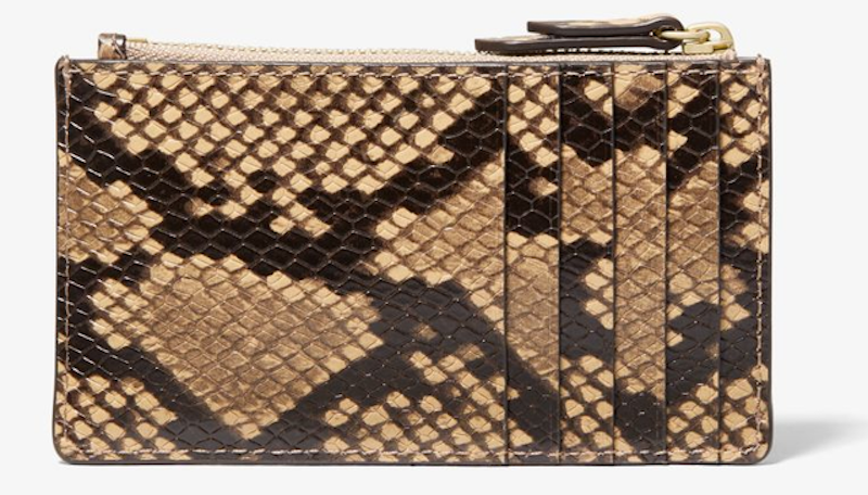 Small Python Embossed Leather Card Case 2