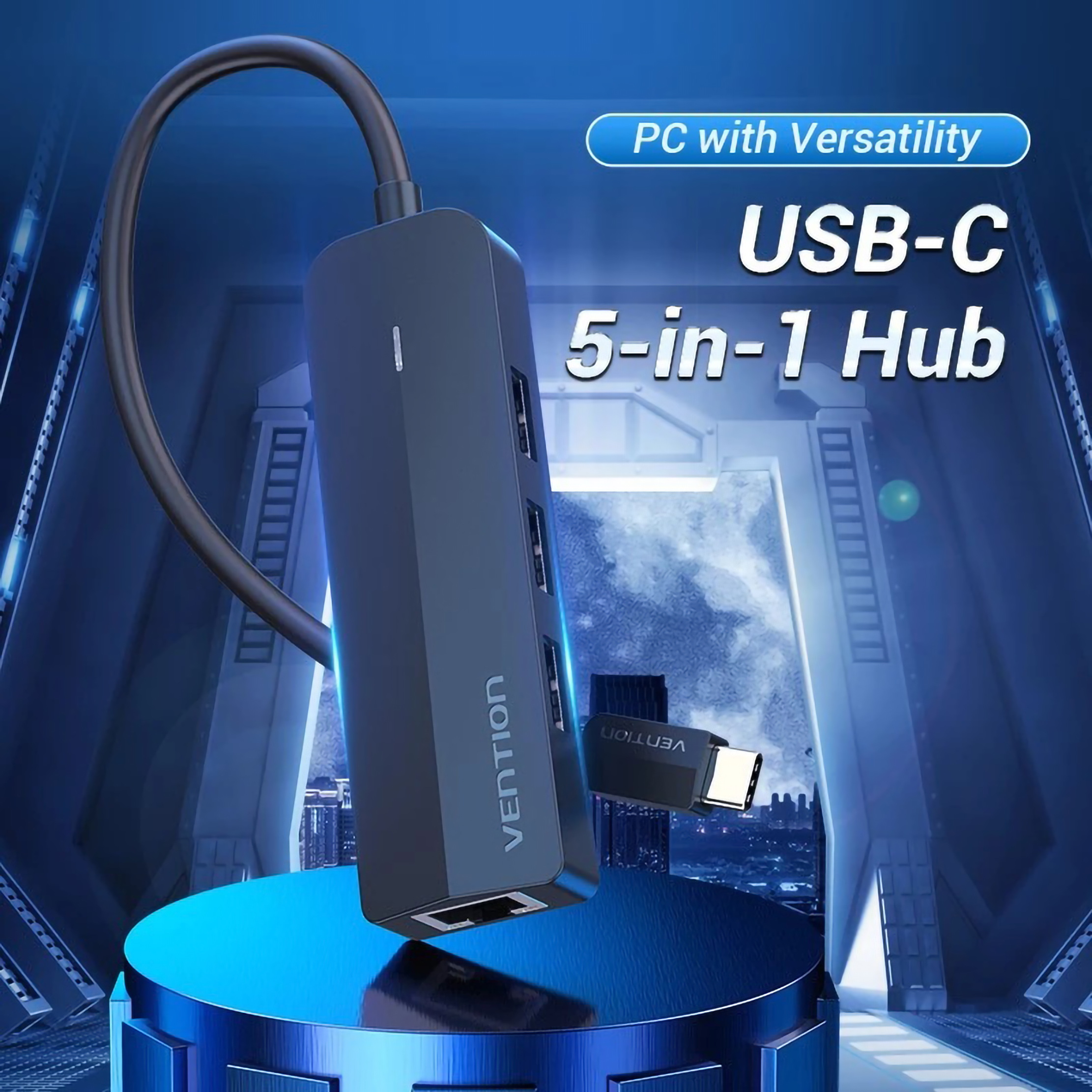Vention International VENTION Type C USB Hub with LAN and Micro USB Power Supply TGP