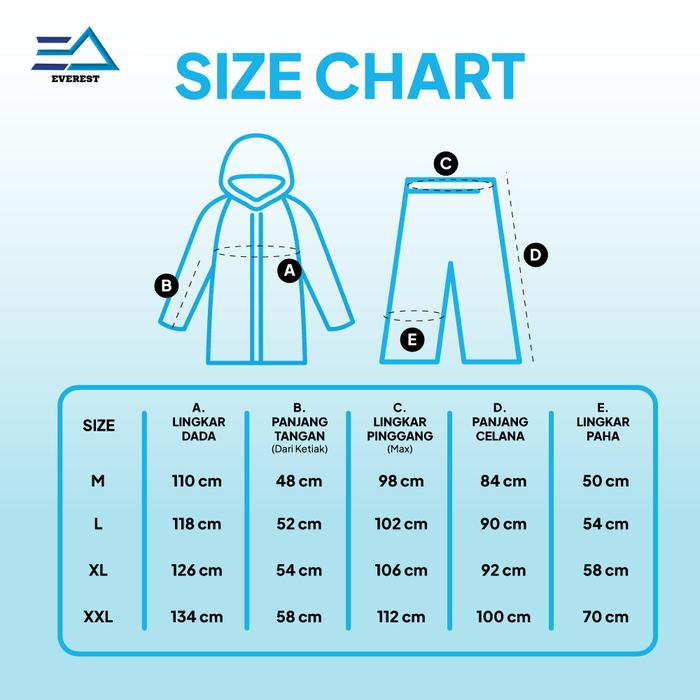 Everest Indonesia Everest Jas Hujan Setelan
