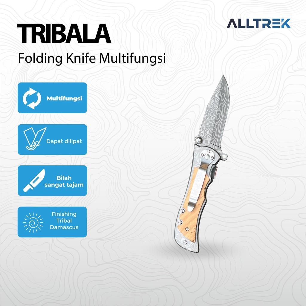 ALLTREK ALLTREK Pisau Lipat Camping Tribal A Survival Folding Knife