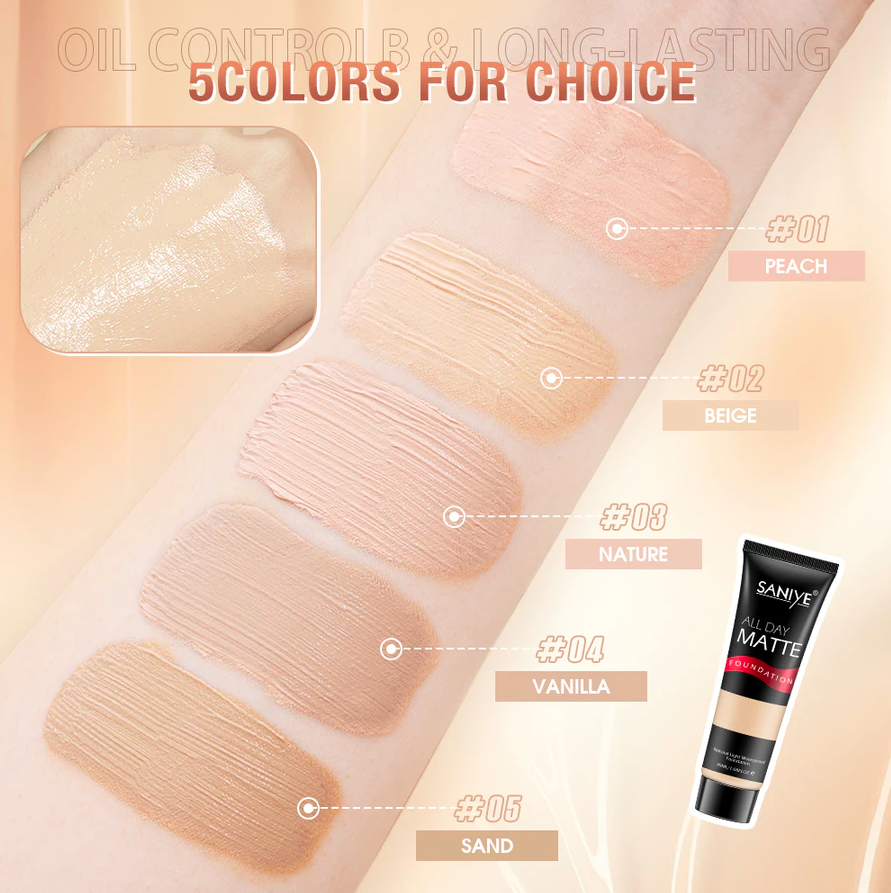 Beauty Source Indonesia Saniye All Day Matte Foundation #104 Nature