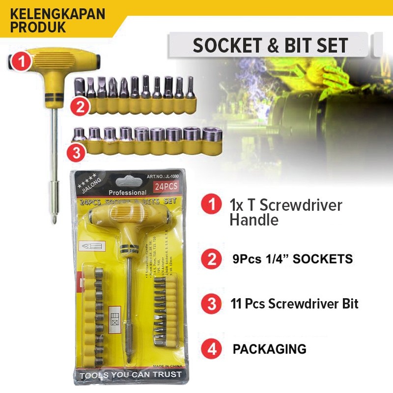 Puncak Gunung Screwdriver Bit Socket G1F1 1080