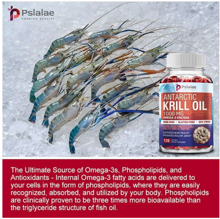  Pslalae Antarctic Krill Oil 1000 mg 120 Softgels