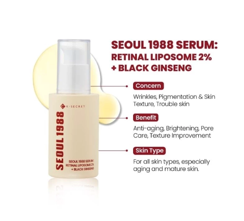K-SECRET Seoul 1988 Serum: Retinal Liposome 2% + Black Ginseng 3