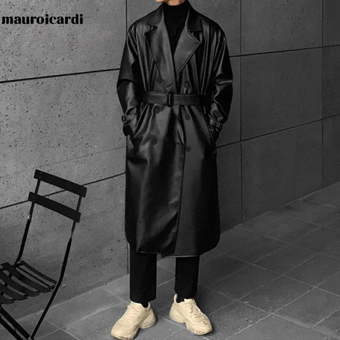 Khalifa Leather Long Coat Semi Kulit 4