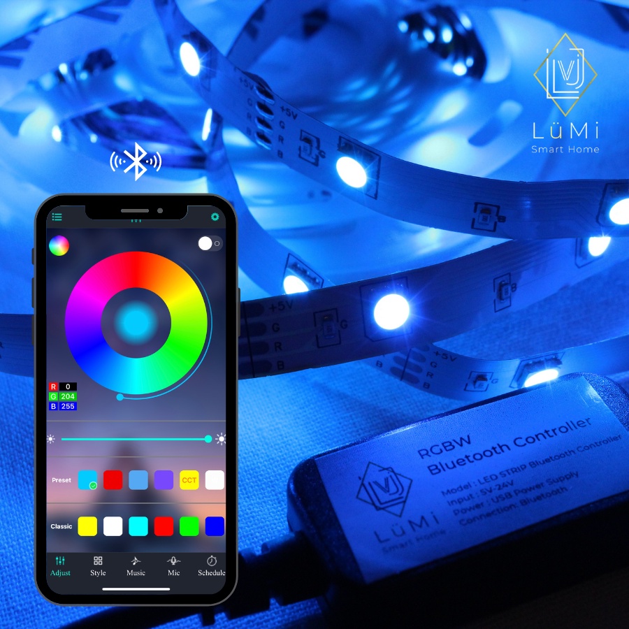Lumi Lampu LED Light Strip RGBW + USB Bluetooth Connection
