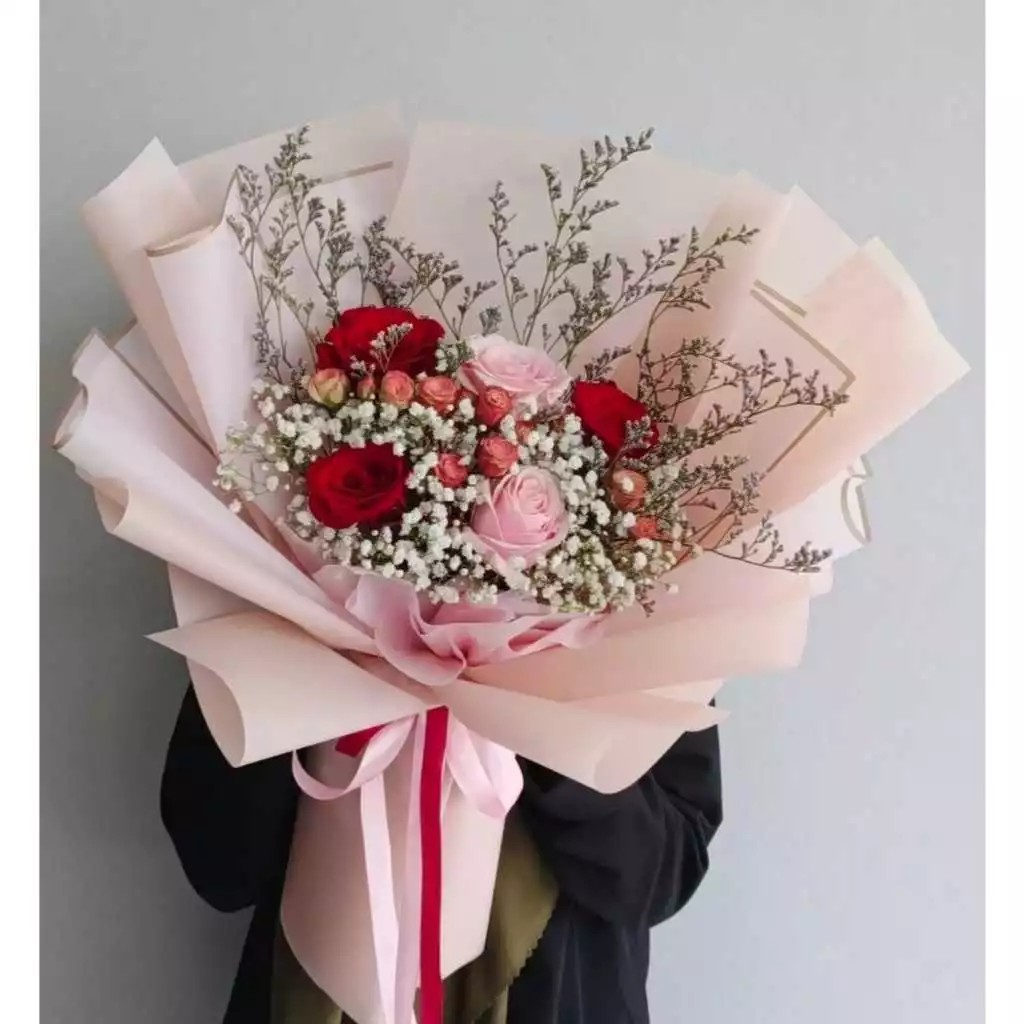  Her.Florist Fresh Flower Rose Bouquet 5 Pcs