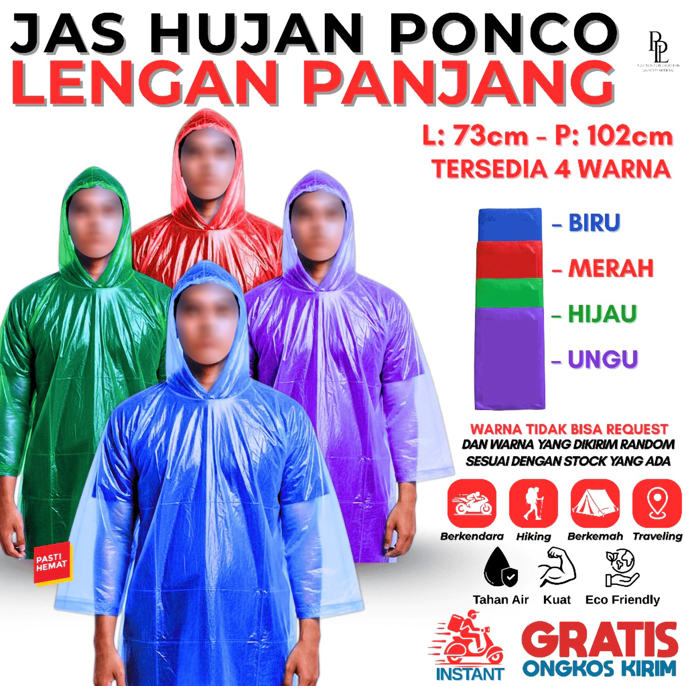  Apollo Jas Hujan Ponco Plastik