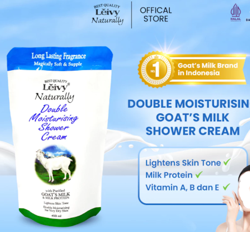 Naturally Double Moisturising Goat’s Milk Shower Cream 3