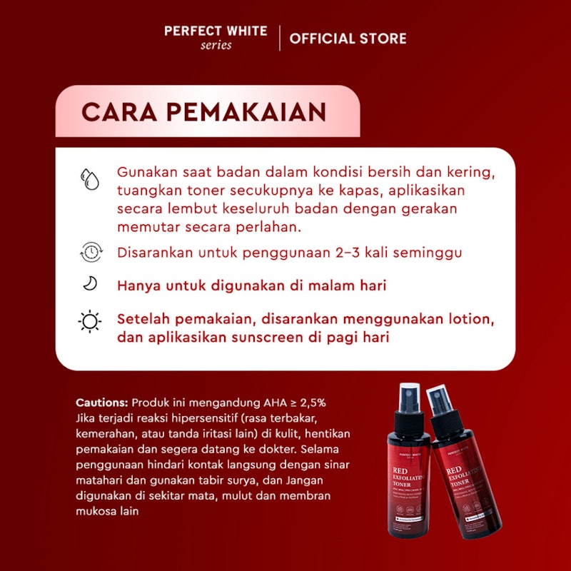 PERFECT WHITE Red Exfoliating Body Toner 5