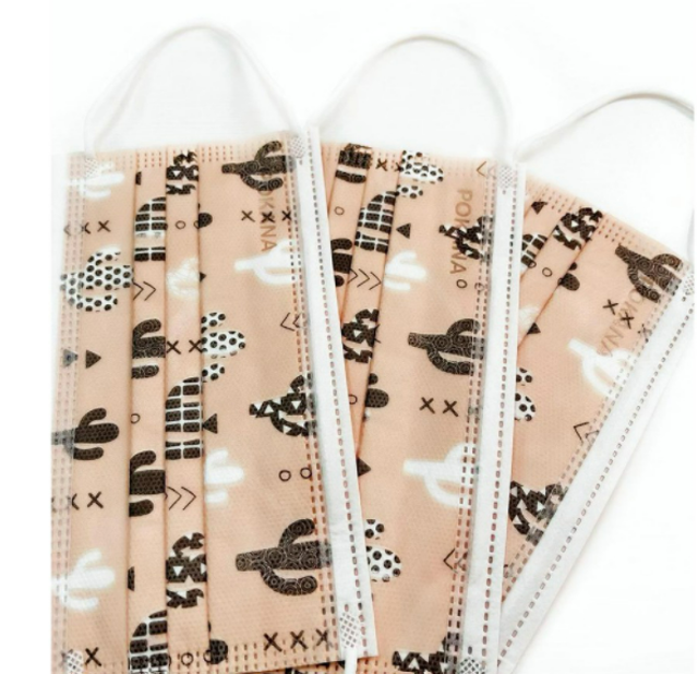 3-ply Adult Earloop Surgical Face Mask Motif Kaktus