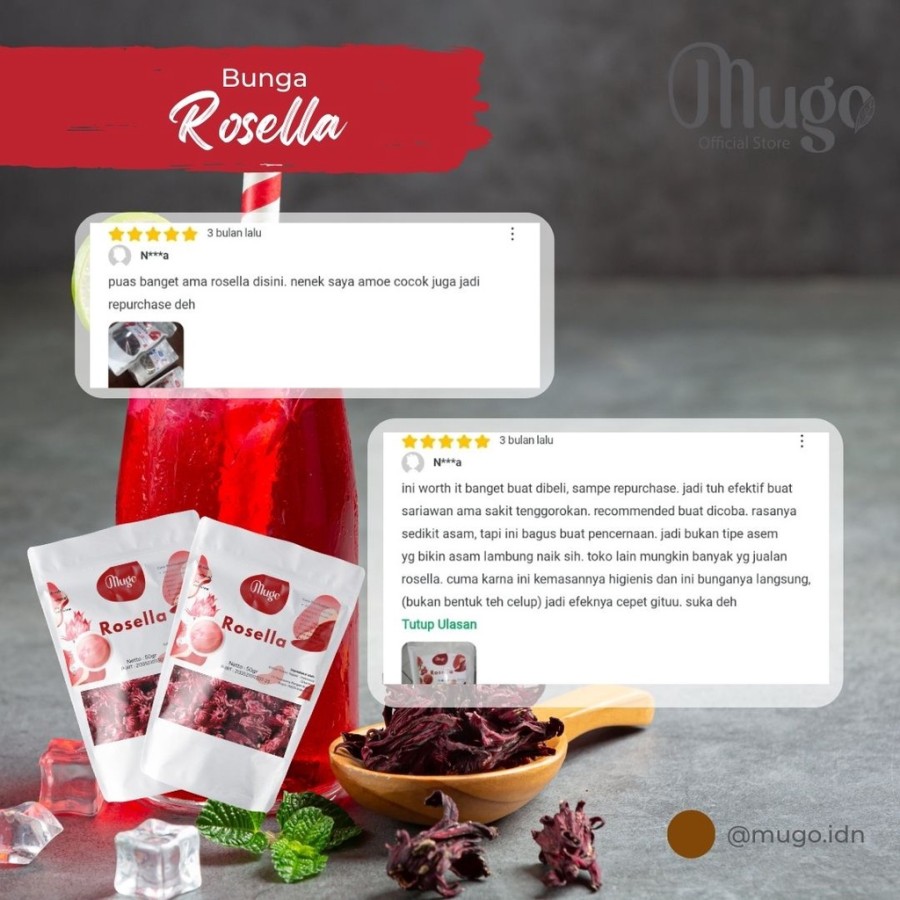Mugo Bunga Rosella Merah Kering Alami 4