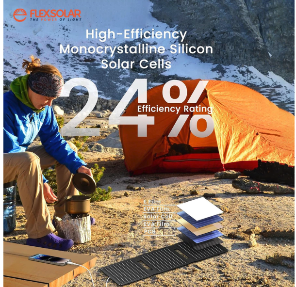  Flexsolar Solar Panel Charger 20 watt E20 Pro