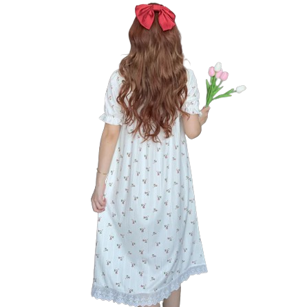  Uninice Baju Tidur Longgar Lengan Pendek Renda