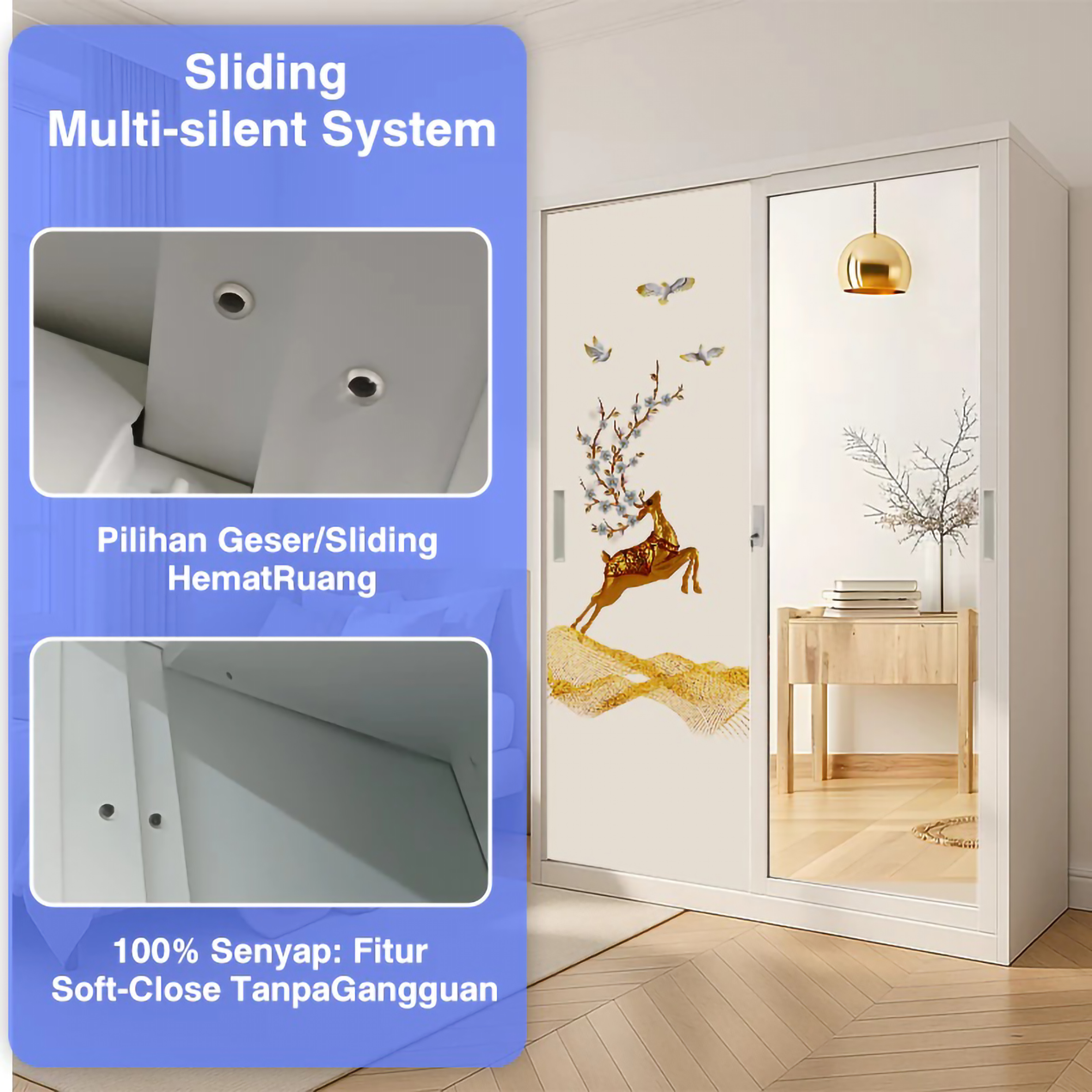 Titanok Furniture Indonesia Titanok Lemari Pakaian Besi 2 Pintu M01