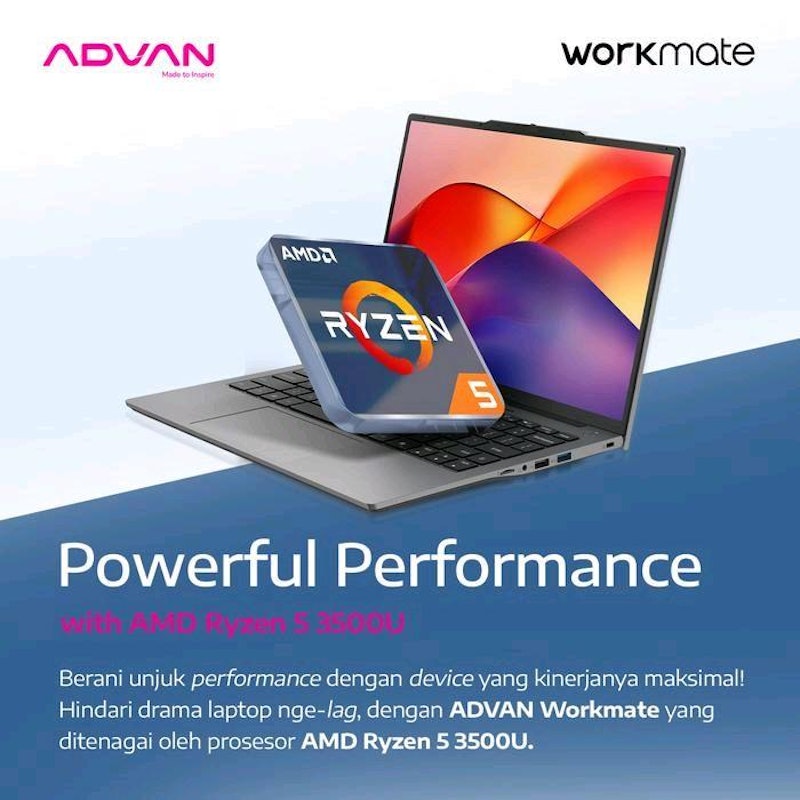 ADVAN Laptop WorkMate AMD Ryzen 5 3500U 2