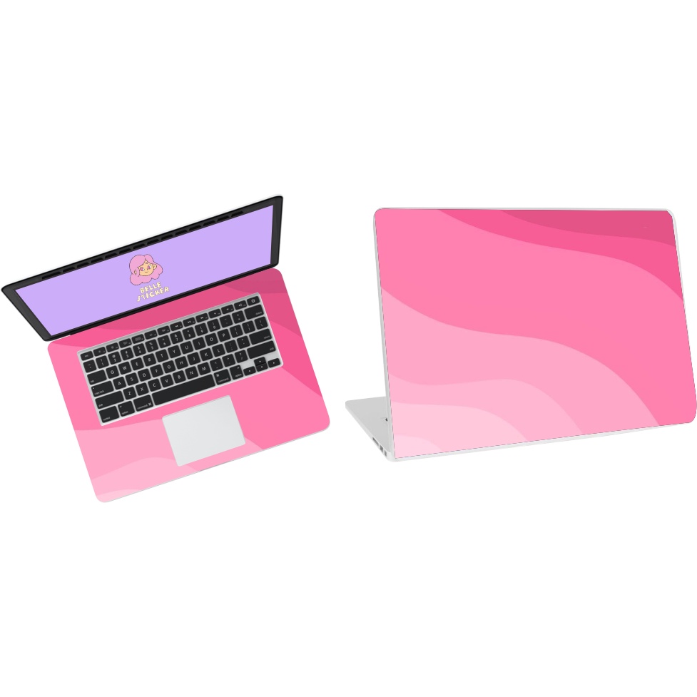 Belle Sticker Garskin Sticker Laptop Cover Protector Notebook Skin Garskin Pink Minimalis