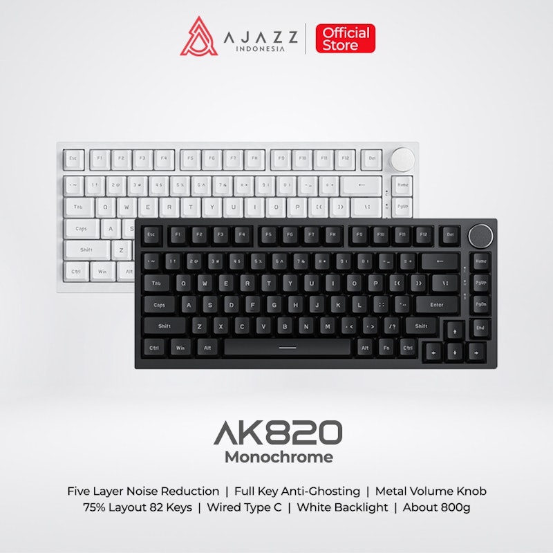 Ajazz Dual Tone 75% Mechanical Keyboard Wired White Backlight 2