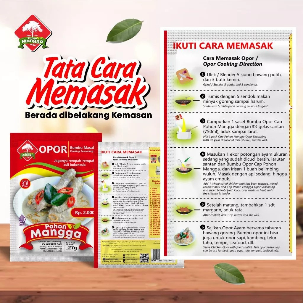 Wikarta Sari Cap Pohon Mangga Bumbu Masak Opor