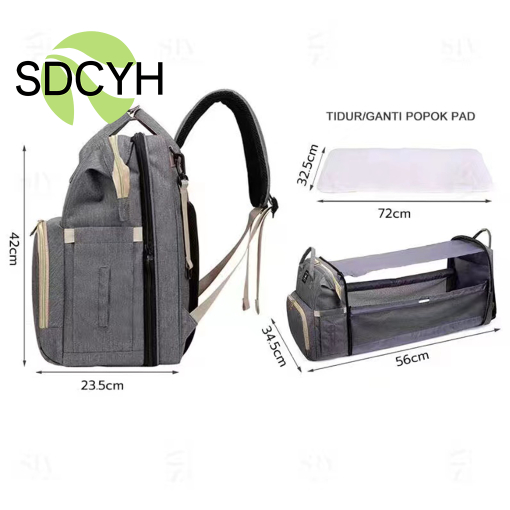  SDCYH Diaper Bag Multifungsi Tempat Tidur Bayi