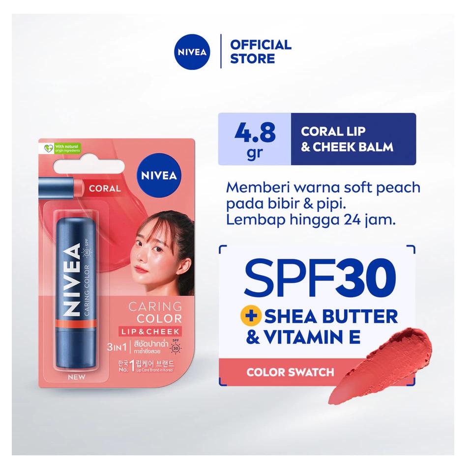Beiersdorf NIVEA Caring Color Lip & Cheek Balm Coral