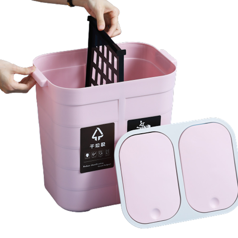 Tempat Sampah 2 Lubang dengan Tutup Recycling bin 3