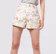 COLORBOX Cut Out Waist Printed Denim Shorts 1