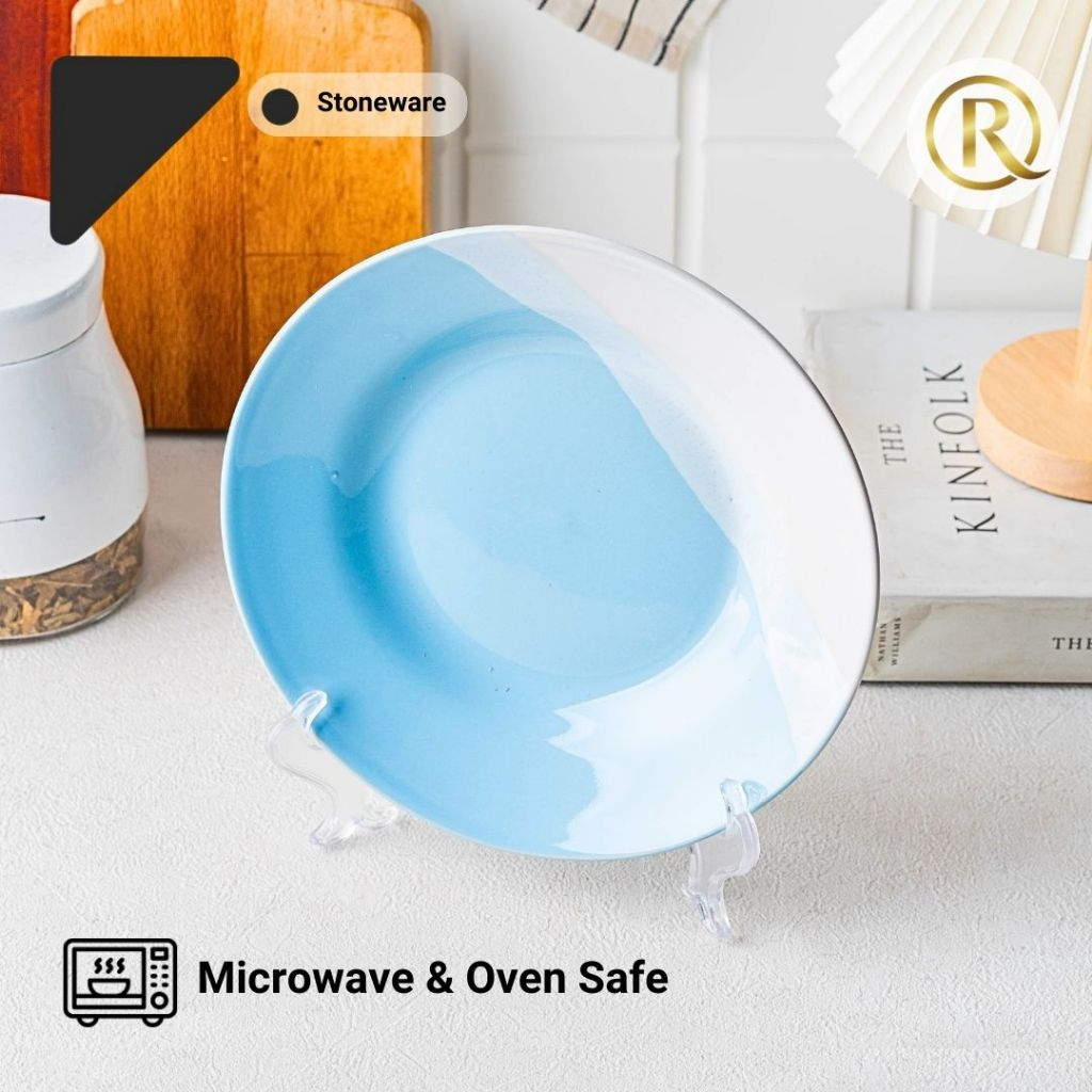 Piring Pelangi 2 Warna Stoneware Keramik 8 Inch 4