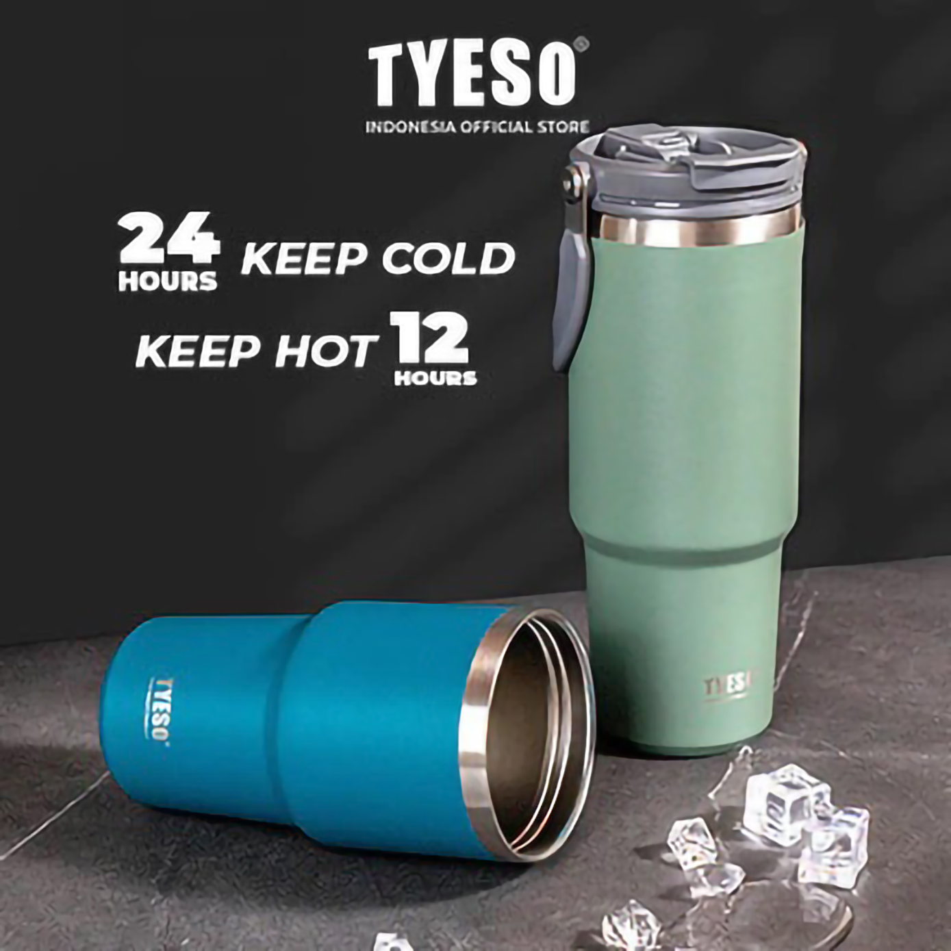 TYESO Tyeso Tumbler Portable Stainless 1200ml  TS-8830