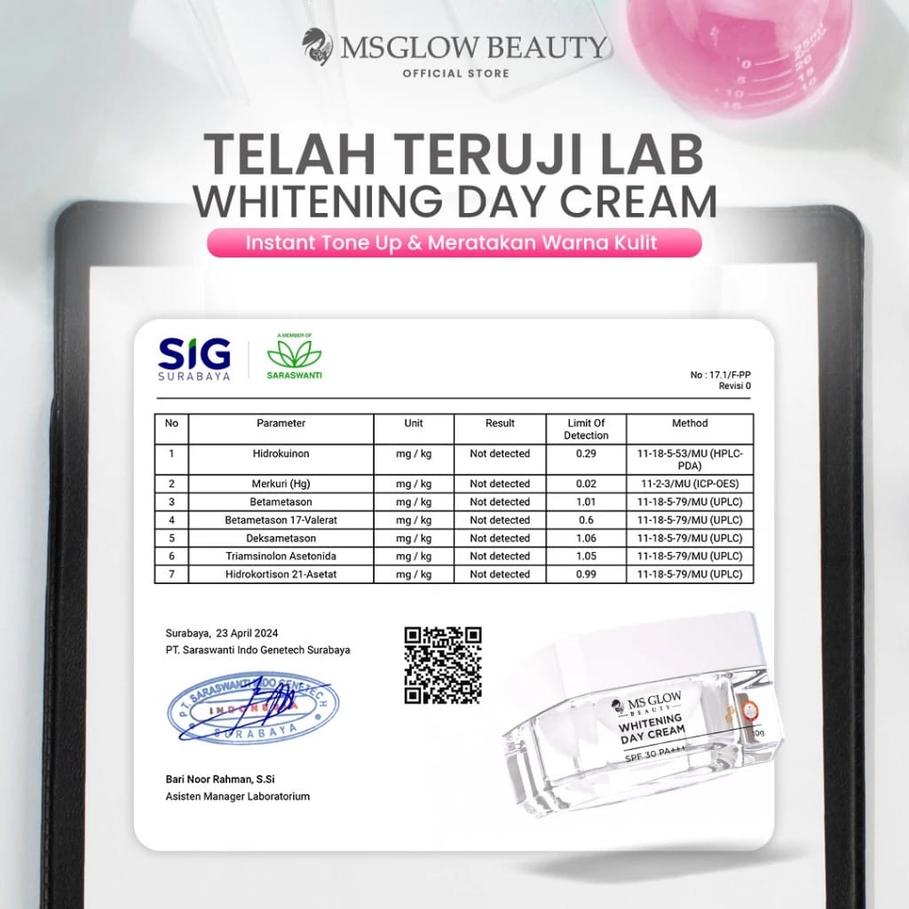 Kosmetika Cantik Indonesia MS Glow Whitening Day Cream SPF 30 PA+++