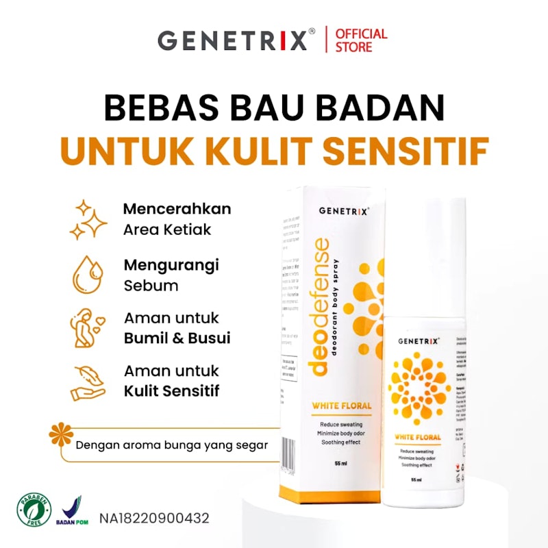 GENETRIX Deodefense Deodorant Body Spray White Floral 2