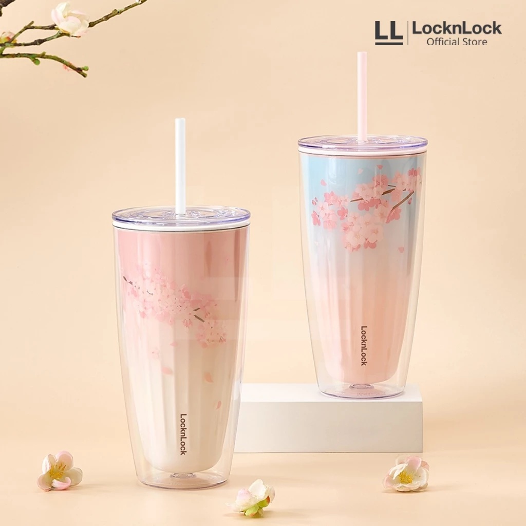 LocknLock LocknLock Exclusive NEW Double Wall Cold Cup Cherry Blossom HAP522