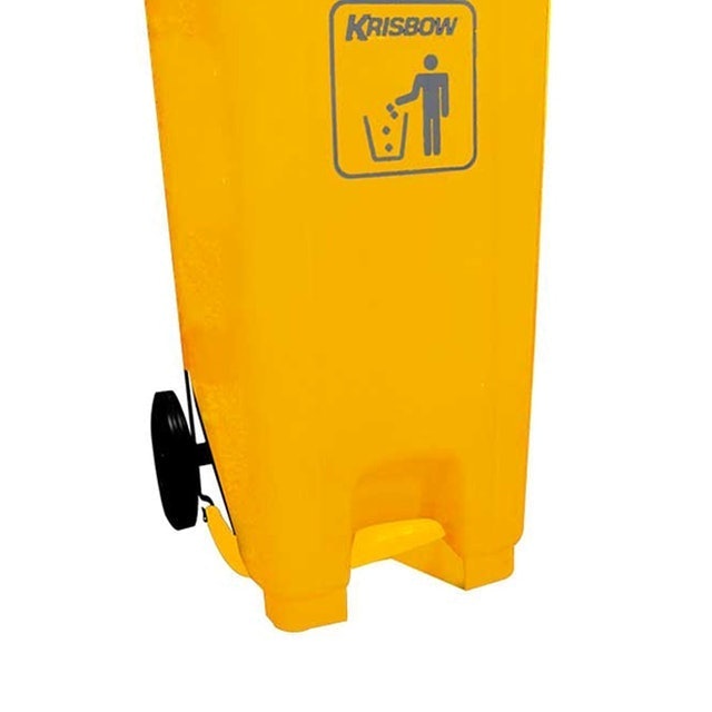 Krisbow Dust Bin 240L Pedal and Yellow Lid