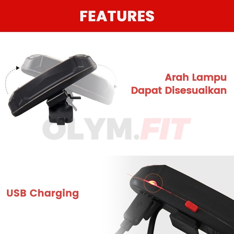 Lampu Sepeda Depan Belakang Tahan Air Waterproof 5