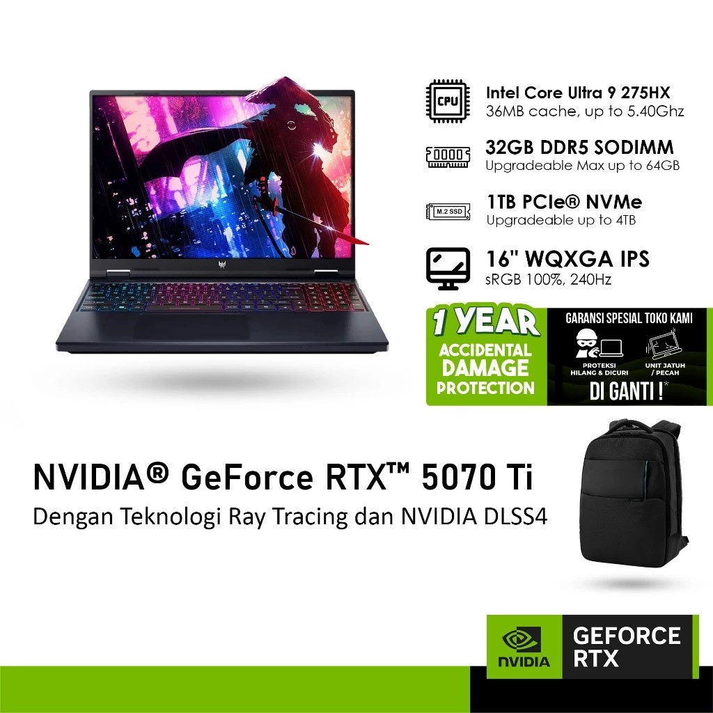 Acer Manufacturing Indonesia Acer Predator Helios Neo 16 AI PHN16-73-945L