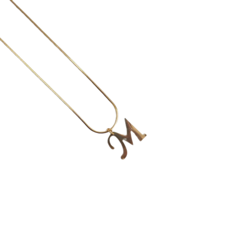 Kalung Titanium Liontin Huruf 1