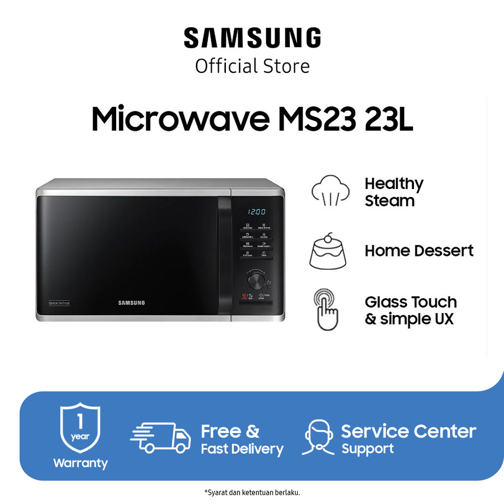 Samsung Electronics Samsung Microwave Solo Quick Defrost 23L MS23K3515AS