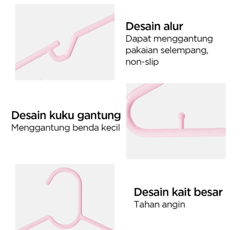 Miniso Cloth Hanger Cintre Simple 10 Pcs 5