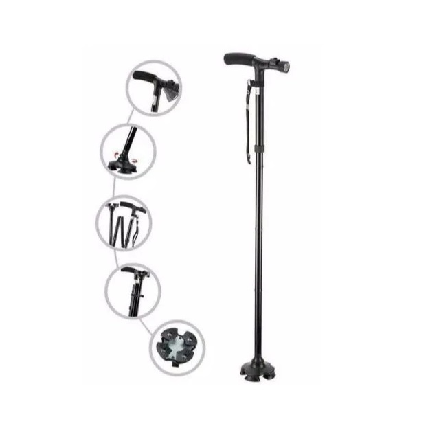 Tongkat Lipat Bantu Jalan dengan Senter