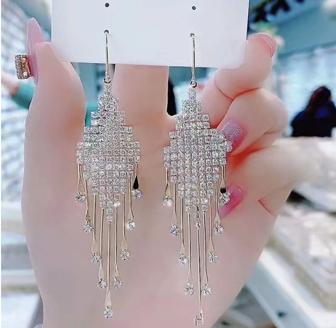  Anting Hijab Pengantin Jurai Full Mata Diamond