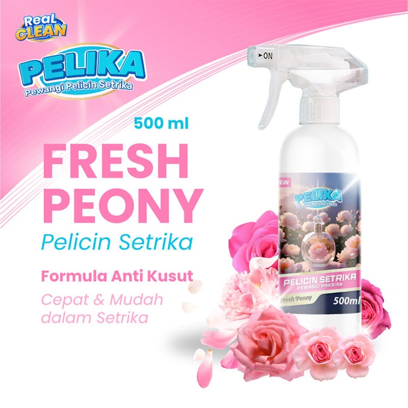 Real Clean Pelika Pelicin Setrika Pewangi Pakaian Fresh Peony 4