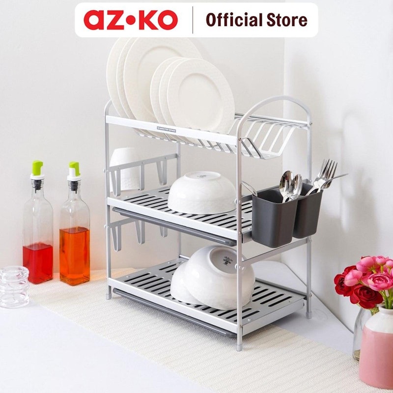 Azko Stora Rak Piring Aluminium 3 Tingkat 2