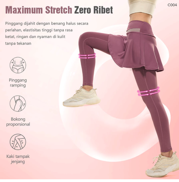  KKTOP Celana Yoga High Waist Dua Lapis