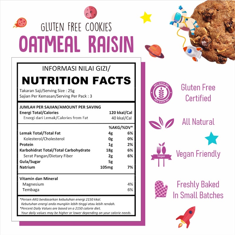Nola Gluten Free Cookies Oatmeal Raisin 5