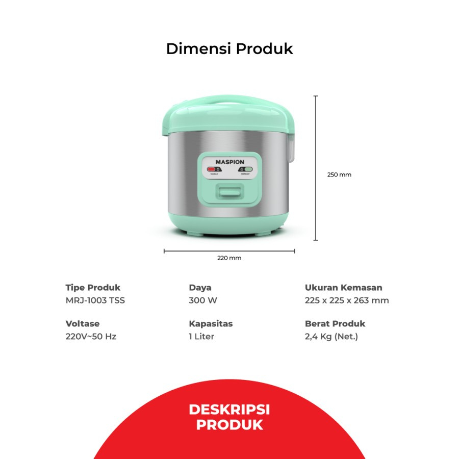 Maspion Magic Cooker 1L MRJ-1003 TSS