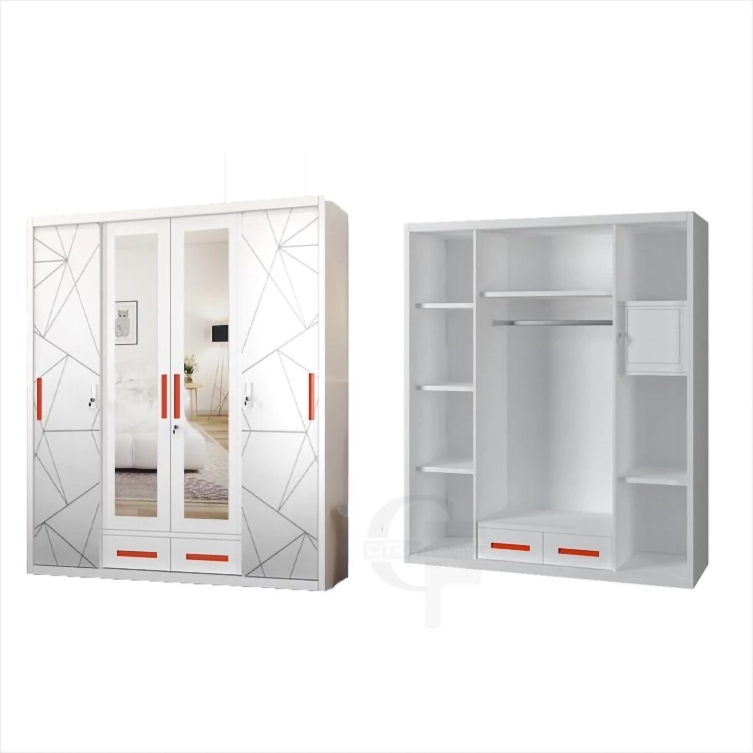 Citra Furniture SHUMO® Lemari Pakaian Besi 4 Pintu CTR1