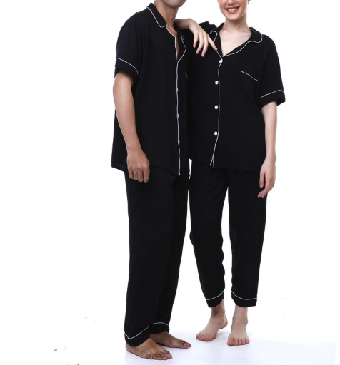  Zavyn Setelan Piyama Couple Rayon Twill Premium Lengan Pendek
