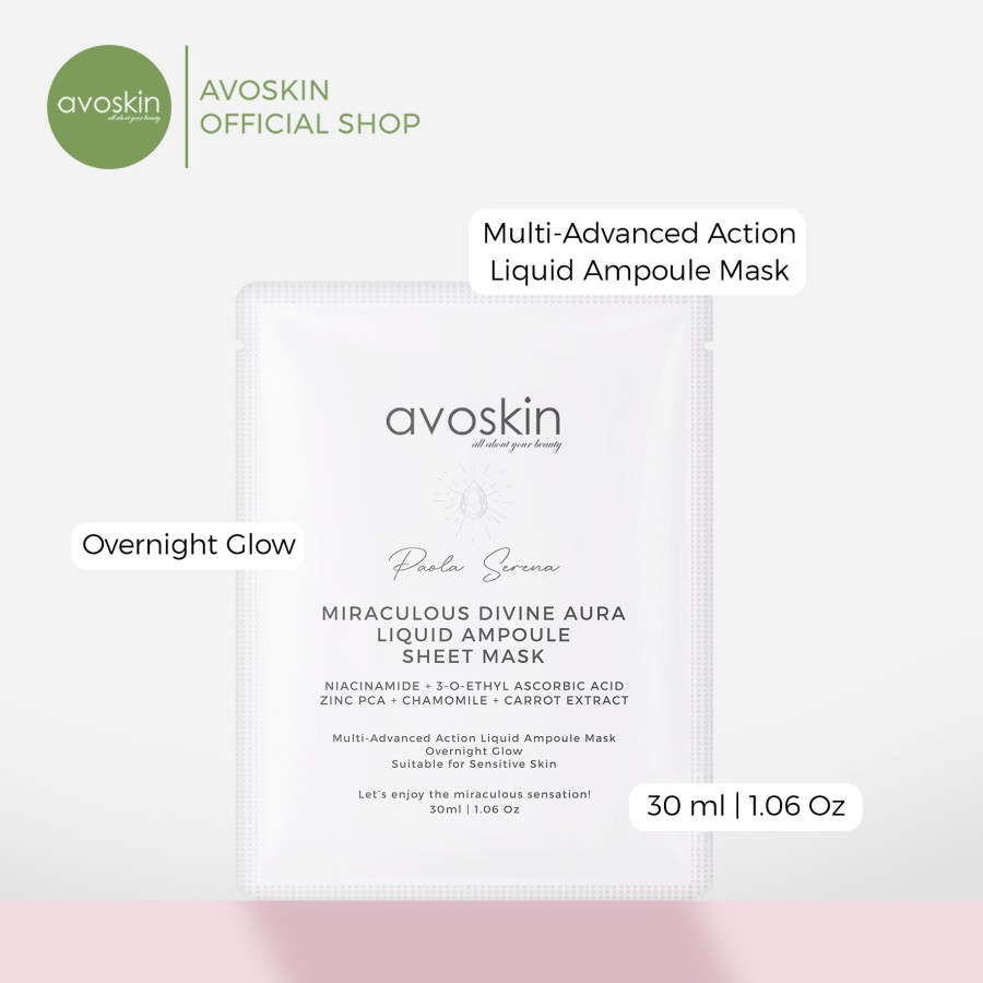 Avo Innovation Technology Avoskin Sheet Mask Miraculous Divine Aura
